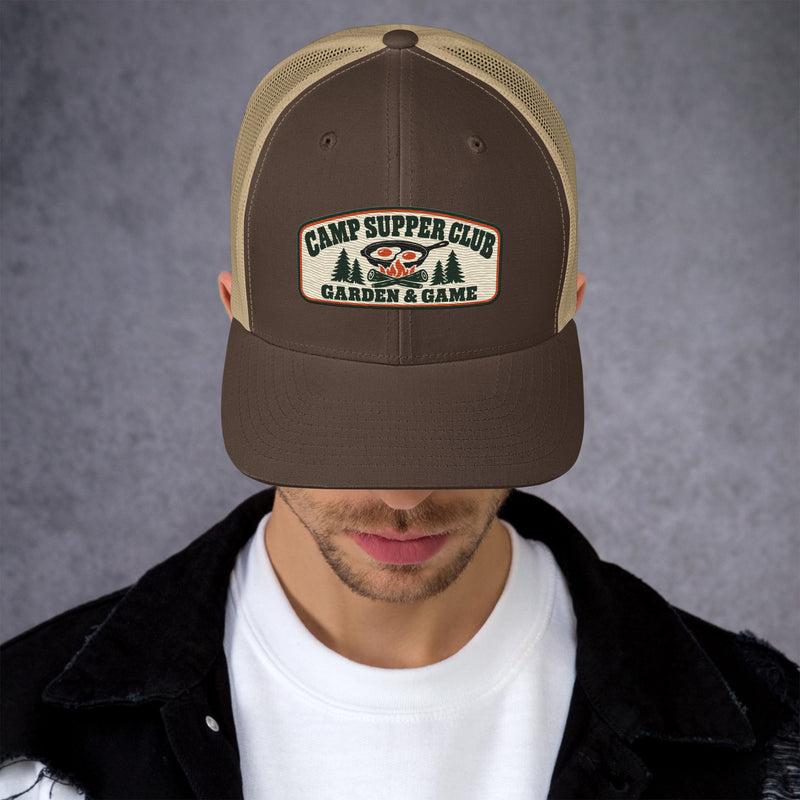 Camp Supper Club Badge Trucker Hat